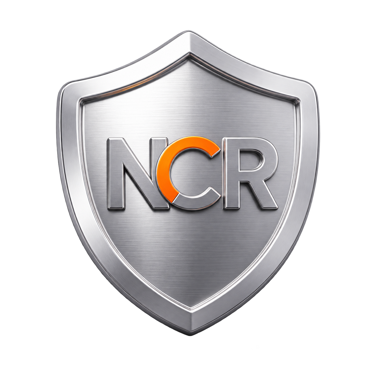 Metal shield badge marked NCR